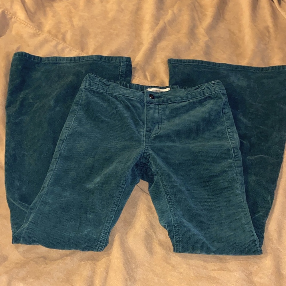 Girls green corduroy bell bottoms